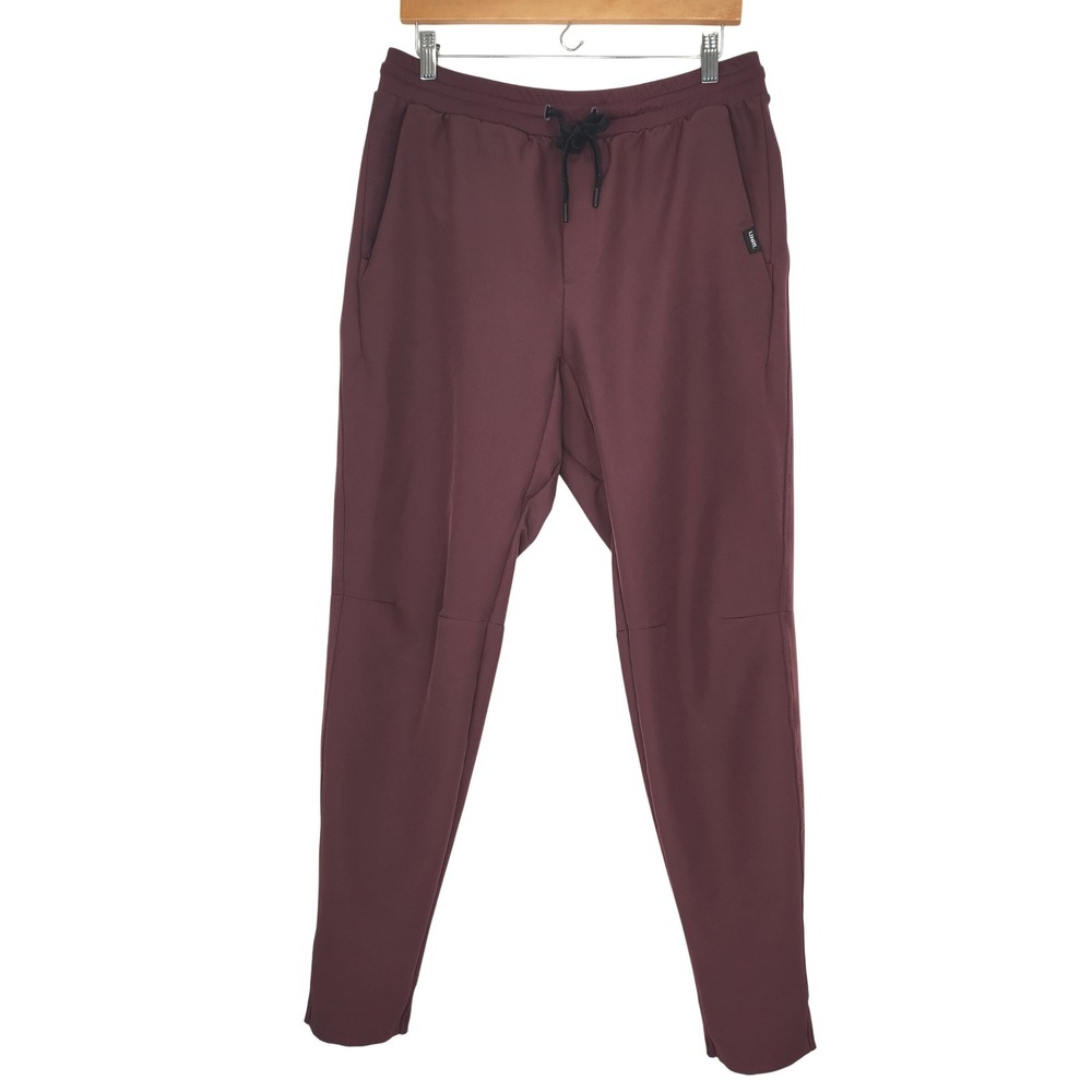UNRL Performance Pant Mens Large Burgundy Maroon Athletic Jogger Stretch L
